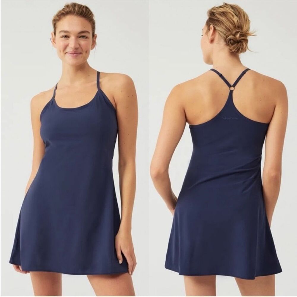 Outdoor Voices The Exercise Mini Dress Navy Blue Built In Shorts Womens Size XS